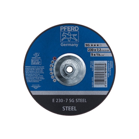 Pferd 9" x 1/4 Grinding Wheel, 5/8-11 Thd. - SG STEEL - Type 27 61047